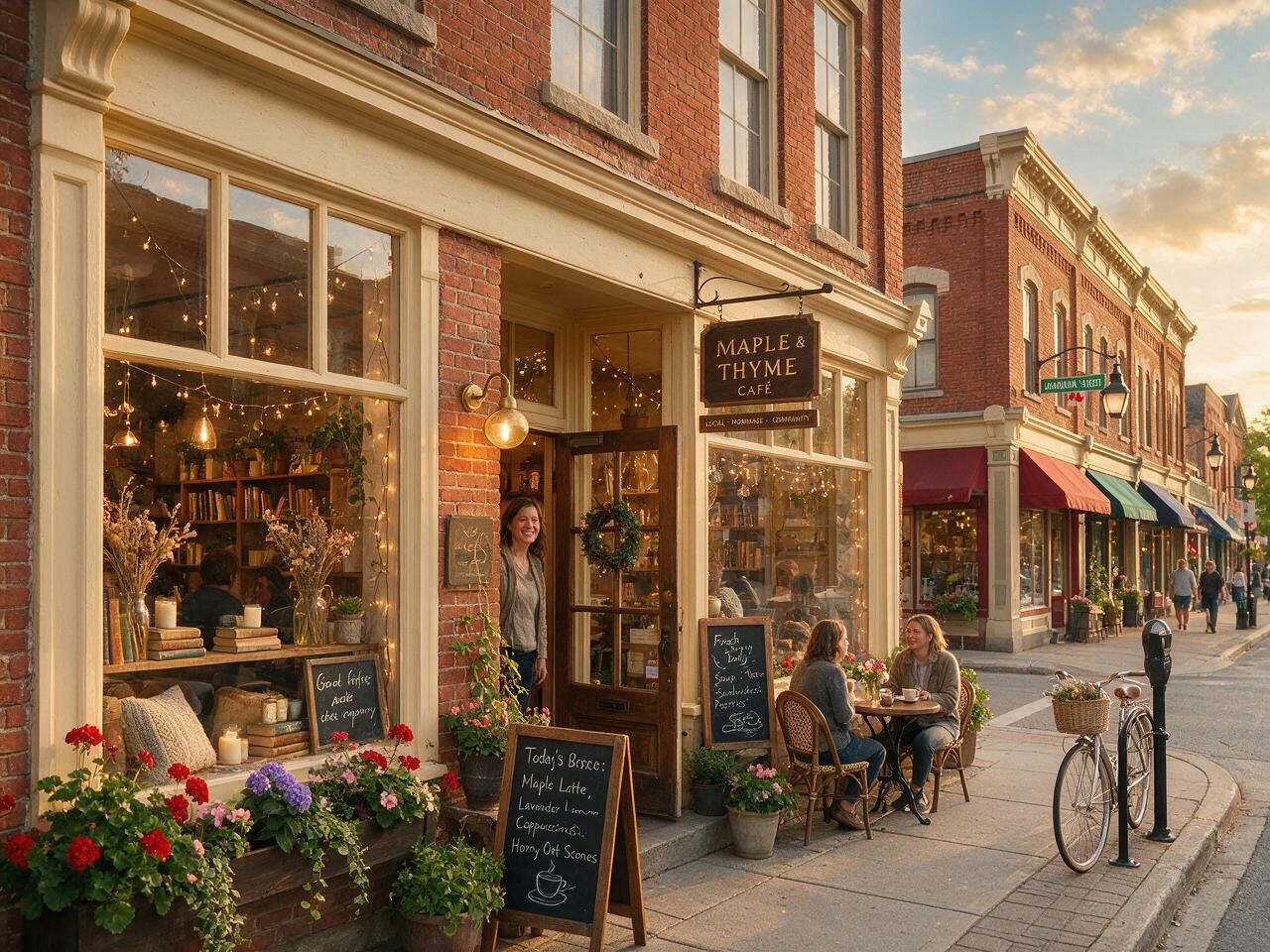 OC$ Supporting Businesses – charming local café storefront on main street